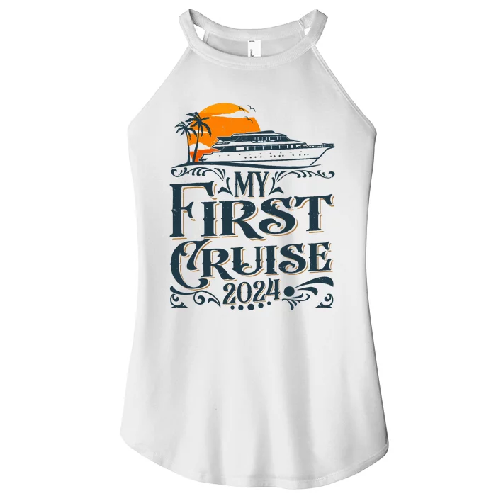 My First Cruise 2024 Family Vacation Cruise Ship Travel Women’s Perfect Tri Rocker Tank