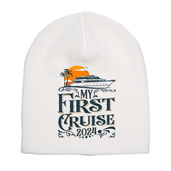 My First Cruise 2024 Family Vacation Cruise Ship Travel Short Acrylic Beanie