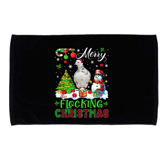 Merry Flocking Christmas Santa Pigeon Xmas Symbols Snow Cute Gift Microfiber Hand Towel