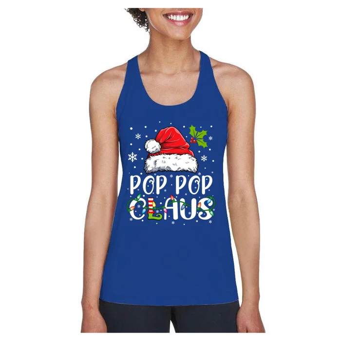 Matching Family Christmas Santa Pop Pop Claus Xmas Pajamas Gift Women's Racerback Tank