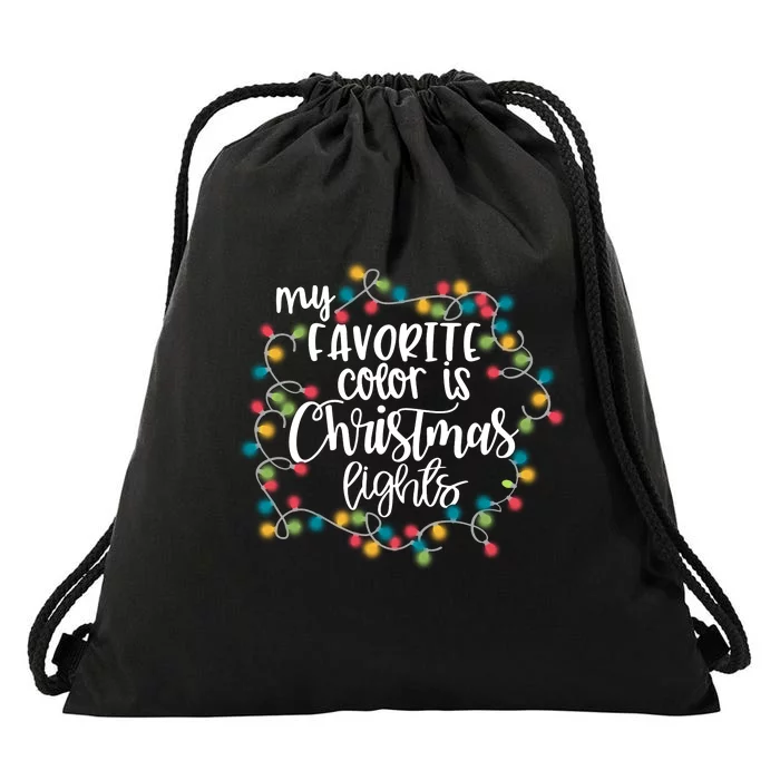 My Favorite Color Is Christmas Lights Drawstring Bag