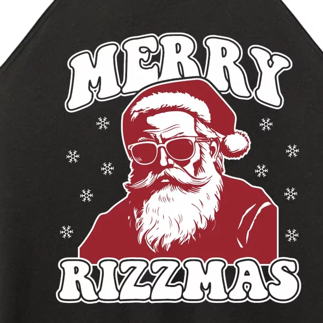 Merry Funny Christmas Rizz Santa Claus Rizzler Women’s Perfect Tri Rocker Tank