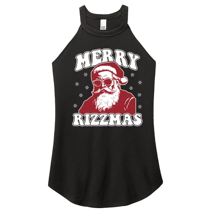 Merry Funny Christmas Rizz Santa Claus Rizzler Women’s Perfect Tri Rocker Tank