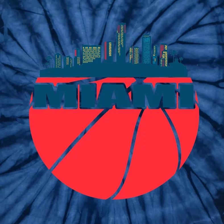 Miami Florida Cityscape Retro Basketball For Fans Tie-Dye T-Shirt