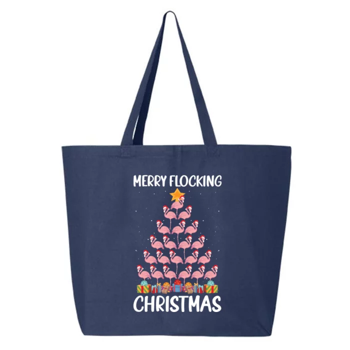 Merry Flocking Christmas Pun Lovers Flamingo Fanatic Crew Gift 25L Jumbo Tote