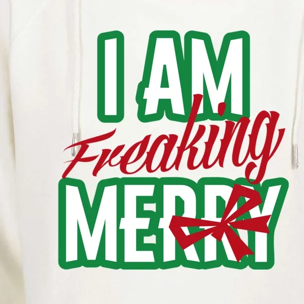 Matching Family Christmas Funny Costume I Am Freaking Merry Gift Womens Funnel Neck Pullover Hood