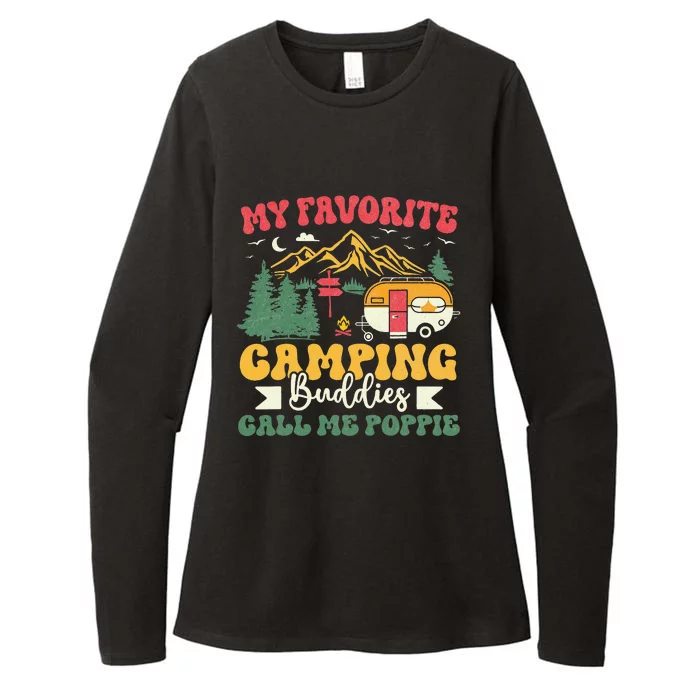 My Favorite Camping Buddies Call Me Poppie Groovy Camping Womens CVC Long Sleeve Shirt