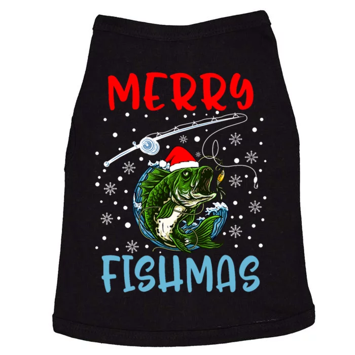 Merry Fishmas Christmas Fishing Holiday Doggie Tank