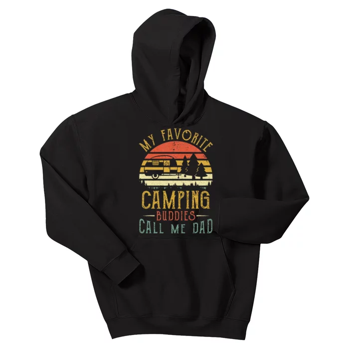 My Favorite Camping Buddies Call Me Dad Vintage Kids Hoodie