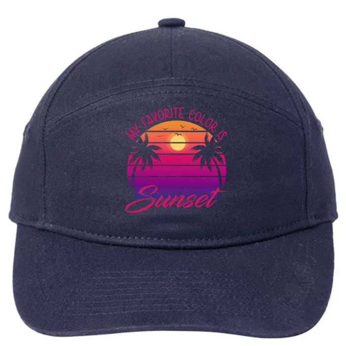 My Favorite Color Is Sunset Retro Summer 7-Panel Snapback Hat