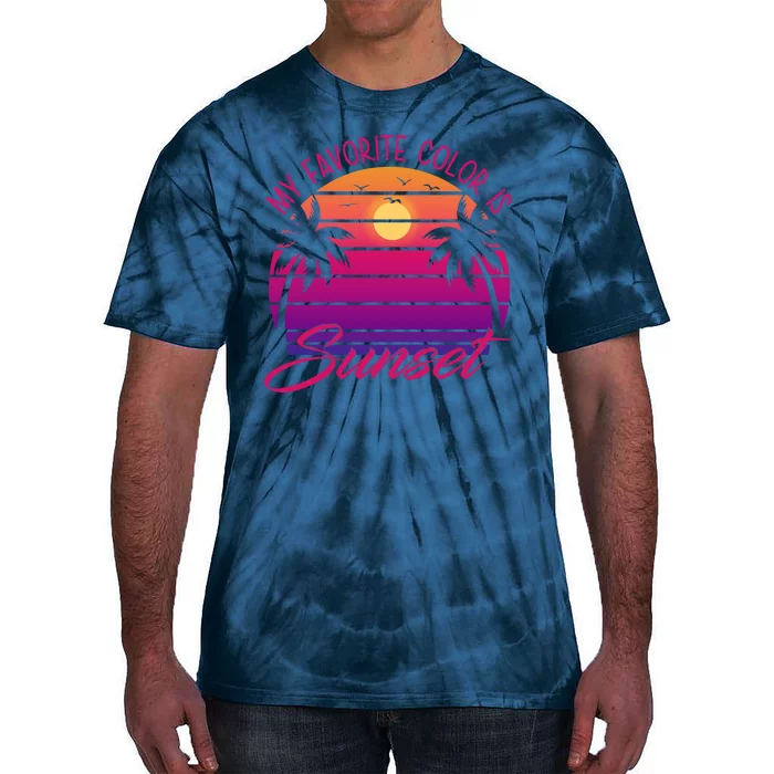 My Favorite Color Is Sunset Retro Summer Tie-Dye T-Shirt