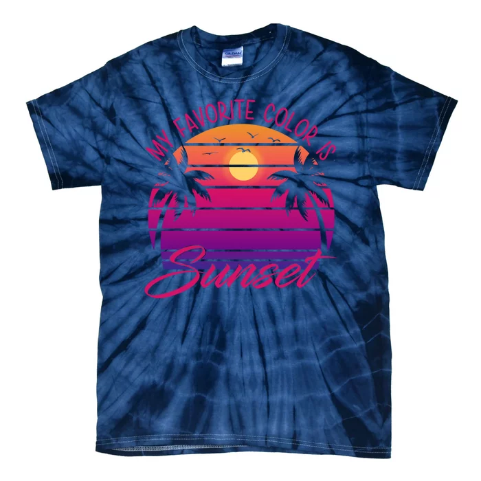 My Favorite Color Is Sunset Retro Summer Tie-Dye T-Shirt