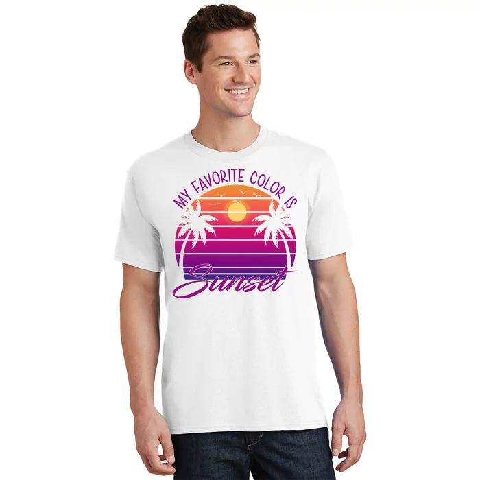 My Favorite Color Is Sunset Retro Summer T-Shirt