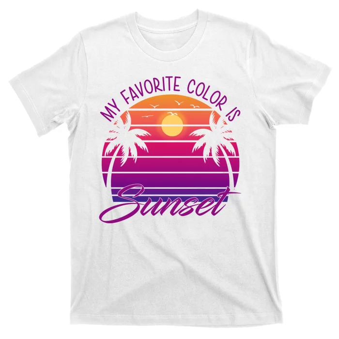 My Favorite Color Is Sunset Retro Summer T-Shirt