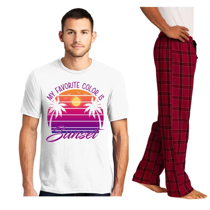 My Favorite Color Is Sunset Retro Summer Pajama Set