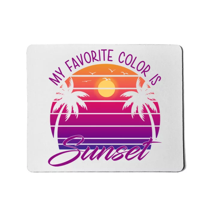 My Favorite Color Is Sunset Retro Summer Mousepad