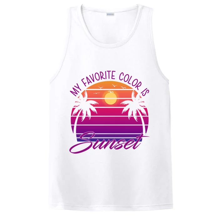 My Favorite Color Is Sunset Retro Summer Performance Tank