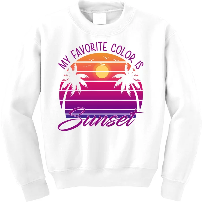 My Favorite Color Is Sunset Retro Summer Kids Sweatshirt