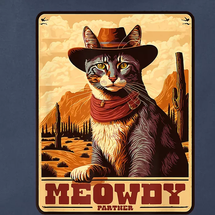 Meowdy! Funny Country Music Cat Cowboy Hat Wanted Poster Zip Tote Bag