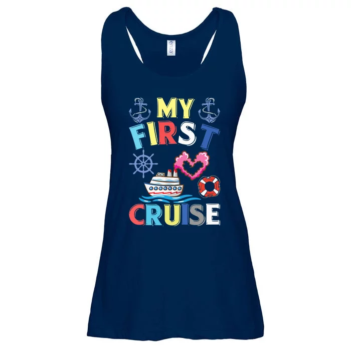 My First Cruise, Wo, Girl and Boy Funny Cruise Trip Ladies Essential Flowy Tank