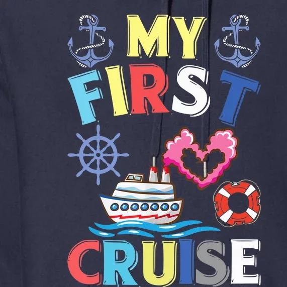 My First Cruise, Wo, Girl and Boy Funny Cruise Trip Premium Hoodie