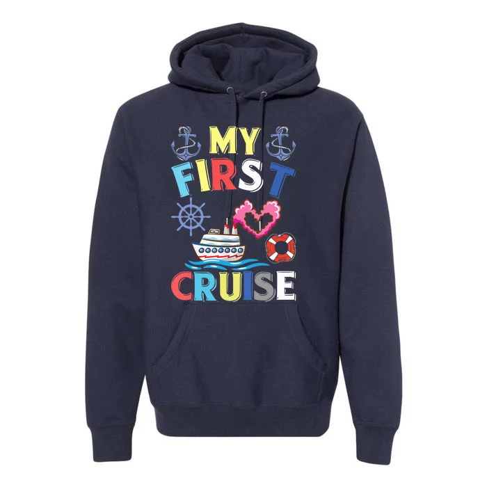 My First Cruise, Wo, Girl and Boy Funny Cruise Trip Premium Hoodie