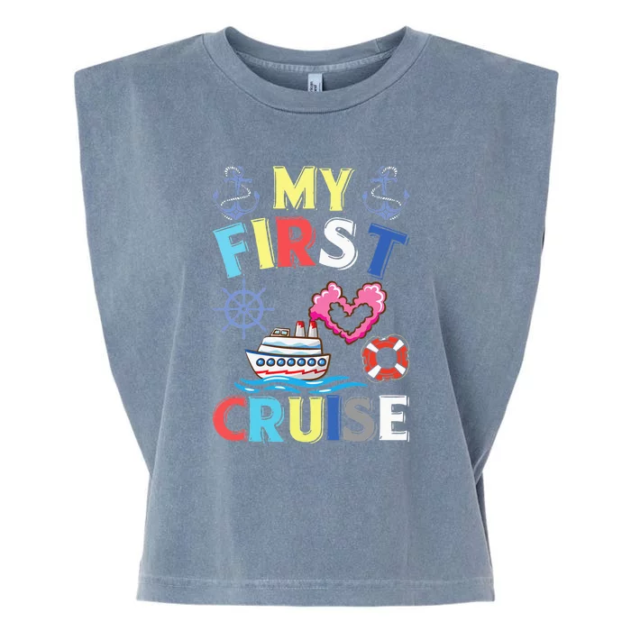 My First Cruise Women And Funny Cruise Trip Garment-Dyed Women's Muscle Tee