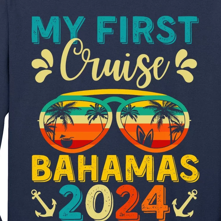 My First Cruise Bahamas 2024 Family Vacation Travel Ship Tall Long Sleeve T-Shirt