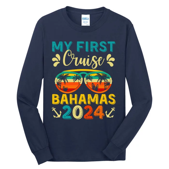 My First Cruise Bahamas 2024 Family Vacation Travel Ship Tall Long Sleeve T-Shirt