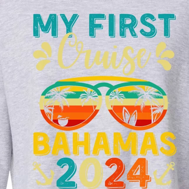 My First Cruise Bahamas 2024 Family Vacation Travel Ship Cropped Pullover Crew