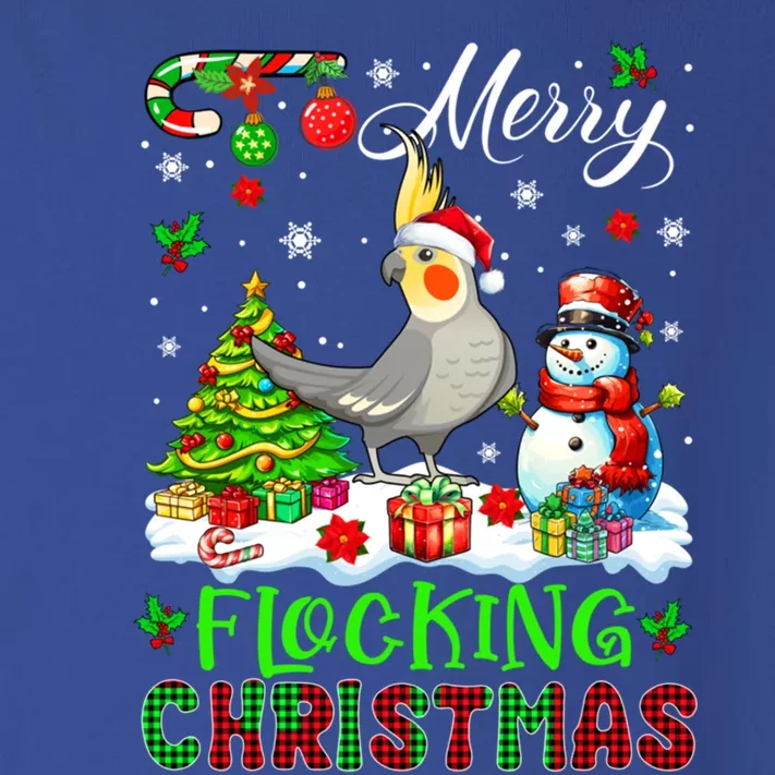 Merry Flocking Christmas Santa Cockatiel Xmas Snow Cool Gift Toddler Long Sleeve Shirt