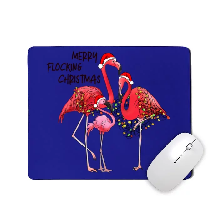 Merry Flocking Christmas Day Pink Flamingo Xmas Holidays Cool Gift Mousepad