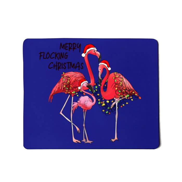 Merry Flocking Christmas Day Pink Flamingo Xmas Holidays Cool Gift Mousepad