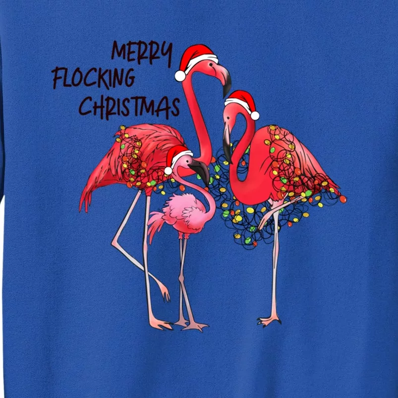 Merry Flocking Christmas Day Pink Flamingo Xmas Holidays Cool Gift Tall Sweatshirt