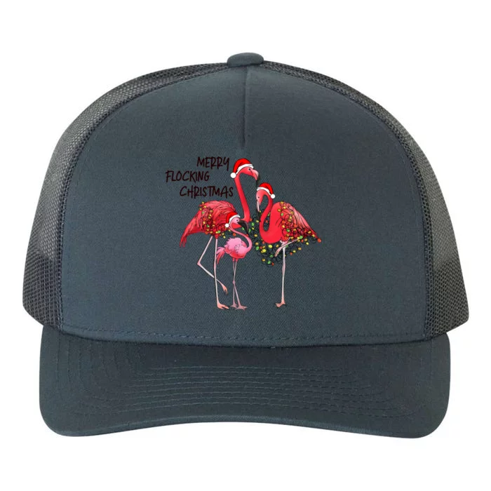 Merry Flocking Christmas Day Pink Flamingo Xmas Holidays Cool Gift Yupoong Adult 5-Panel Trucker Hat