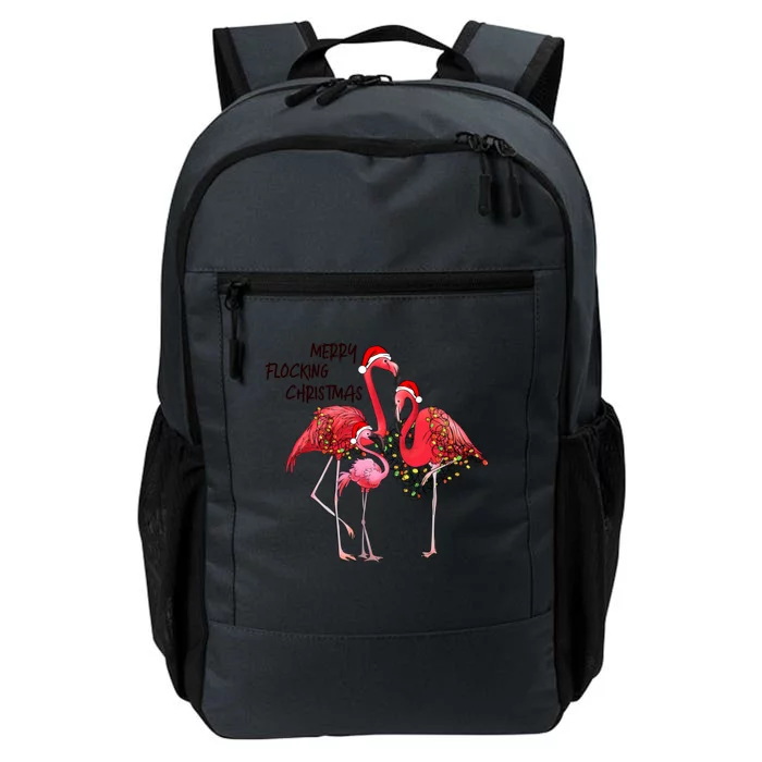 Merry Flocking Christmas Day Pink Flamingo Xmas Holidays Meaningful Gift Daily Commute Backpack