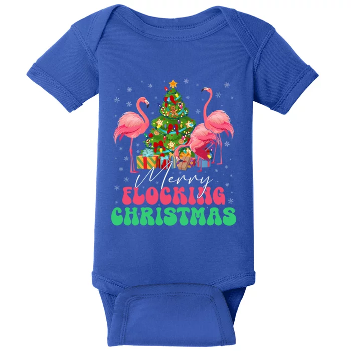 Merry Flocking Christmas Flamingo Xmas Gift Baby Bodysuit