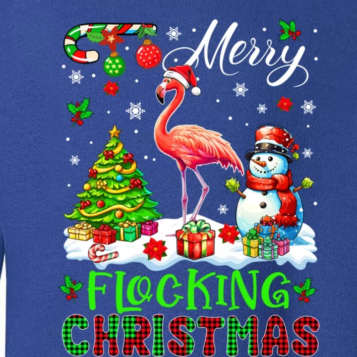 Merry Flocking Christmas Santa Flamingo Xmas Symbols Snow Gift Toddler Sweatshirt