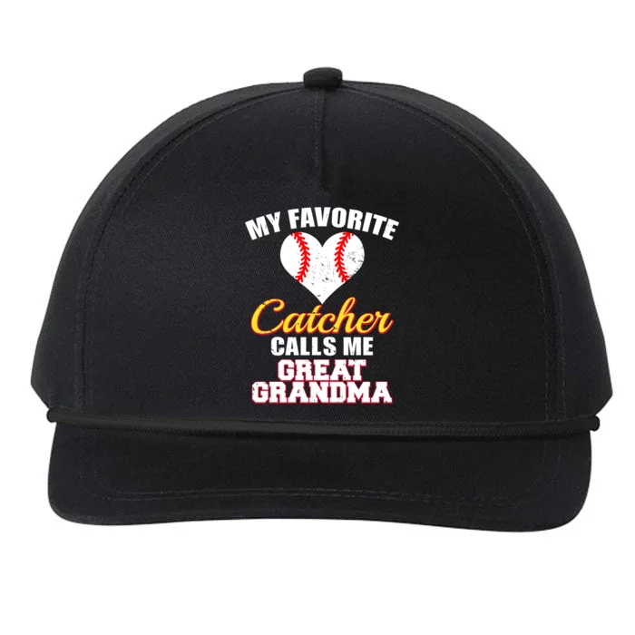 My Favorite Catcher Calls Me Great Grandma Baseball Grandma Great Gift Snapback Five-Panel Rope Hat