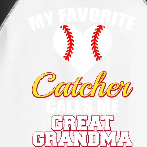 My Favorite Catcher Calls Me Great Grandma Baseball Grandma Great Gift Toddler Fine Jersey T-Shirt