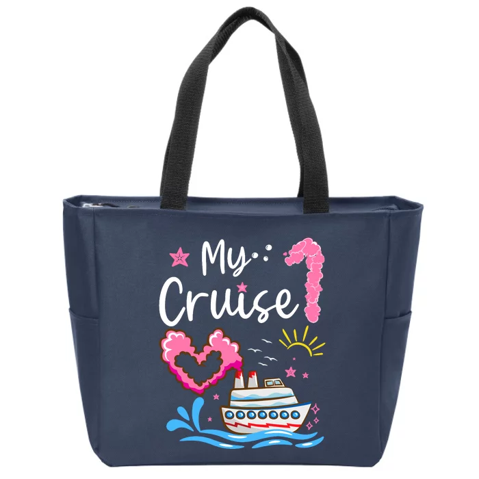 My First Cruise Girl Boy Funny Vacation Cruise Zip Tote Bag