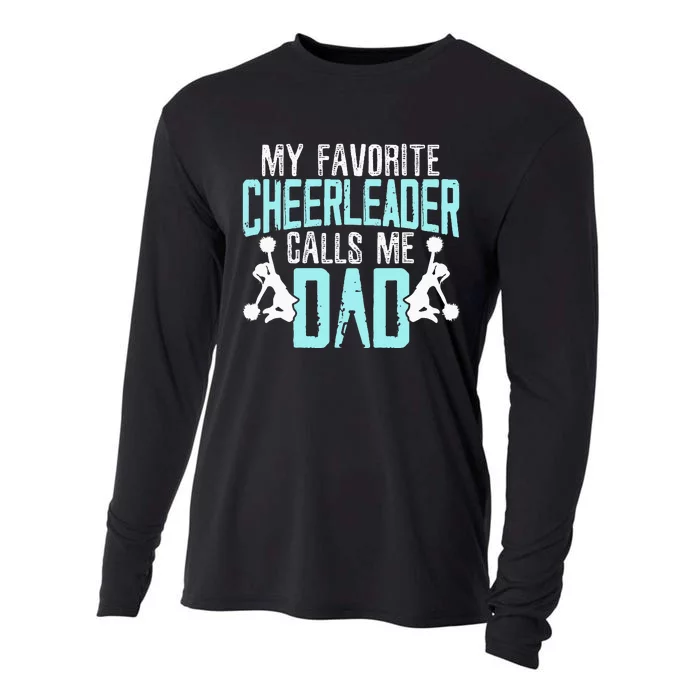 My Favorite Cheerleader Calls Me Dad Cheering Father's Day Cooling Performance Long Sleeve Crew