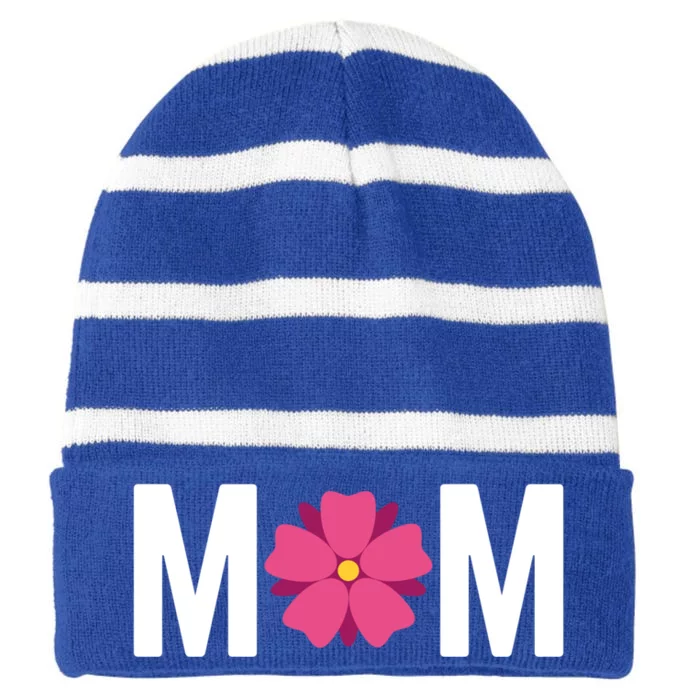 Mom Flower Cute Floral 'S International 'S Day Gift Striped Beanie with Solid Band