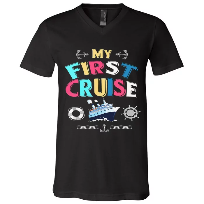 My First Cruise Girls And Boys Rookie Travelers V-Neck T-Shirt