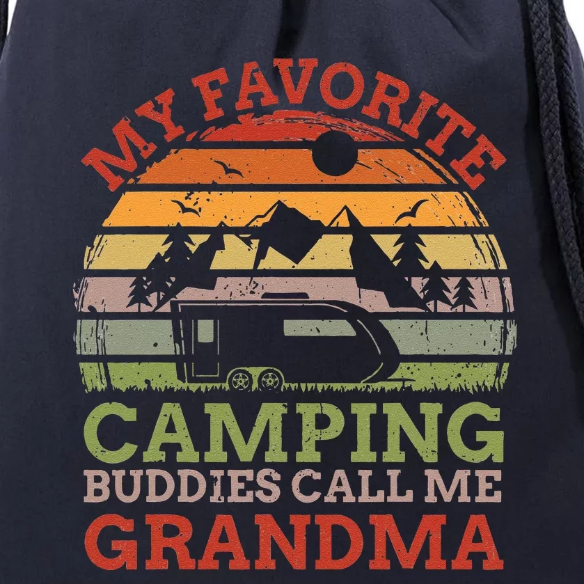 My Favorite Camping Buddies Call Me Grandma Fathers Day Drawstring Bag