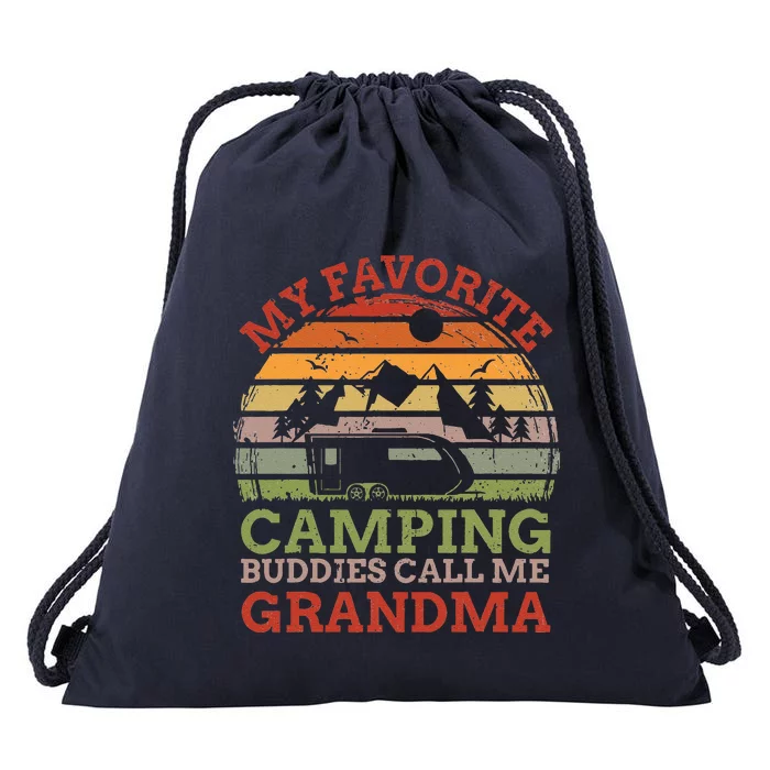 My Favorite Camping Buddies Call Me Grandma Fathers Day Drawstring Bag