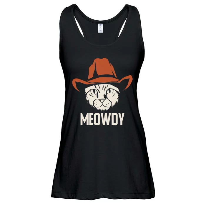 Meowdy Funny Cat Cowboy Ladies Essential Flowy Tank