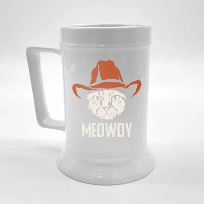 Meowdy Funny Cat Cowboy Front & Back Beer Stein