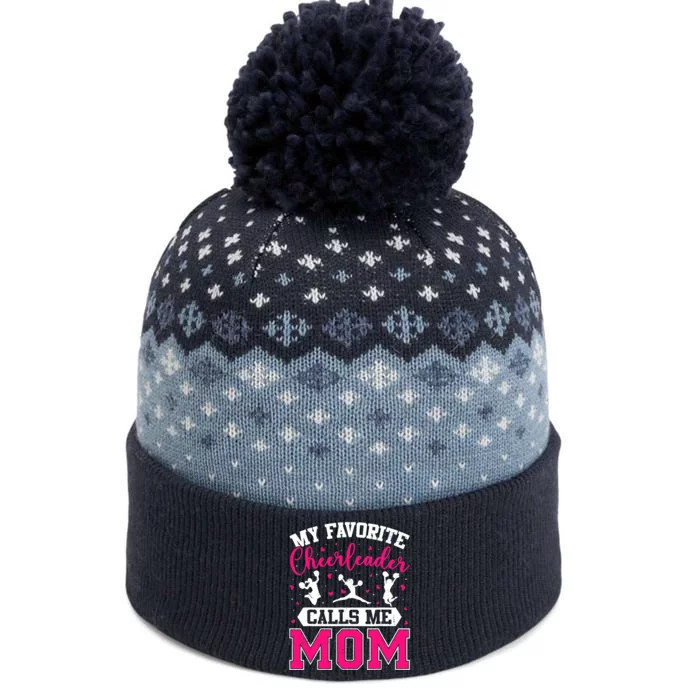 My Favorite Cheerleader Calls Me Mom Cheerleading Mother Day The Baniff Cuffed Pom Beanie