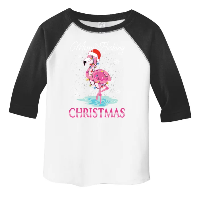 Merry Flocking Christmas Tropical Florida Flamingo Christmas Gift Toddler Fine Jersey T-Shirt